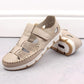 Rieker W RKR651 beige leather openwork shoes with velcro Footwear/Lifestyle/Rieker Your Sports Performance
