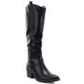 Black cowboy boots with a block heel M.Daszyński SA261-6