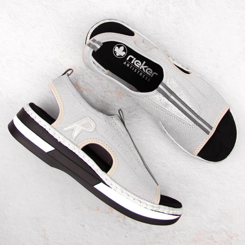 Rieker W RKR686 metallic comfortable slip-on sandals Rieker