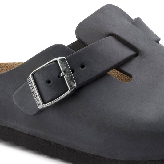 Birkenstock Boston Black women's/men's clogs, oiled leather, narrow slippers (0059463) In preparation Your Sports Performance