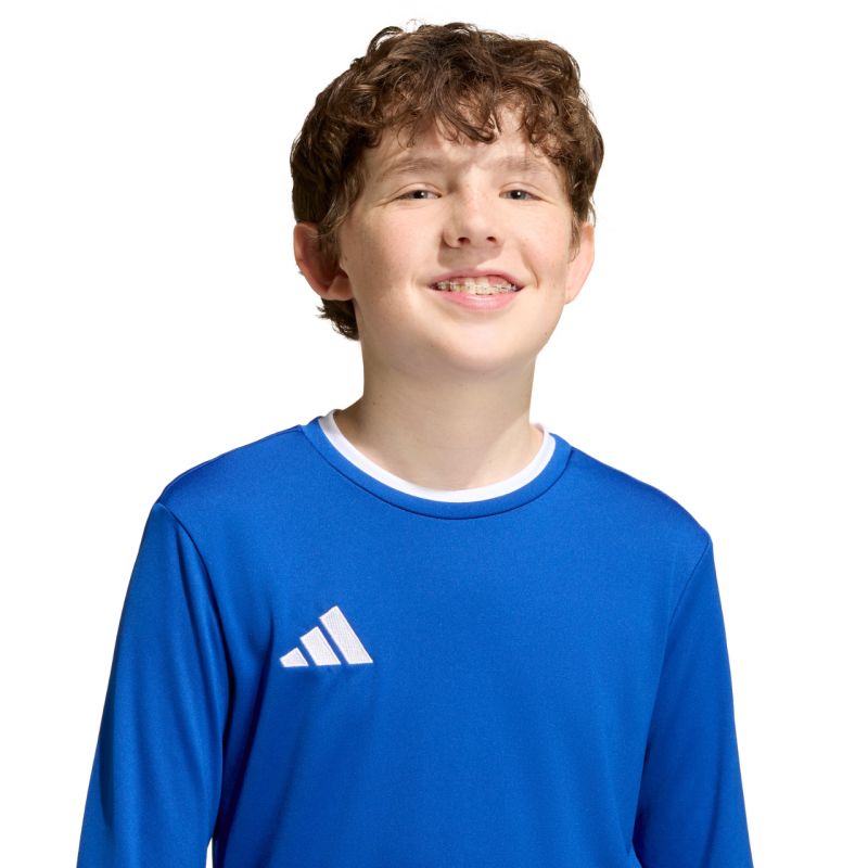 adidas Entrada 26 Long Sleeve Jersey Kids' Shirt, Blue, KF5886