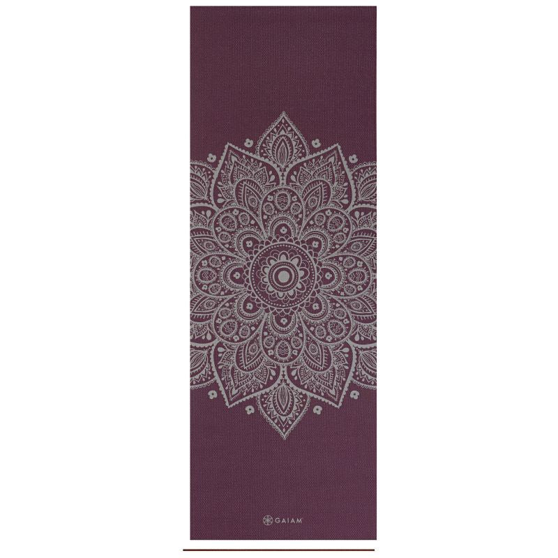 Gaiam Midnight Plum Sundial Flower Yoga Mat 5mm 65734 Accessories/Training equipment Your Sports Performance