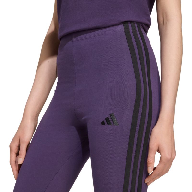 Women's adidas Essentials 3-Stripes Cotton Leggings Purple JY3176 In preparation Adidas