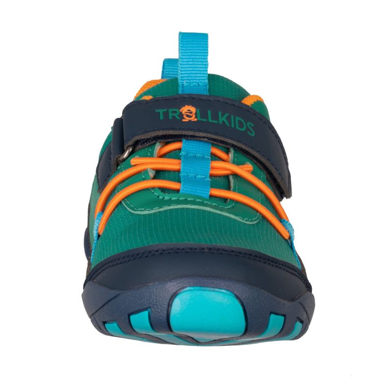 Trollkids Skaland Barefoot Hiker Shoes in Sea Green/Madeire Blue/Sahara Sunset