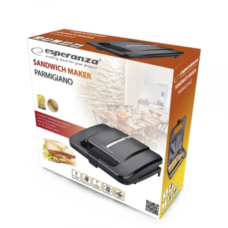 Esperanza PARMIGIANO EKT010 sandwich maker (1000W; black) AGD - Produkty/Opiekacze Your Sports Performance
