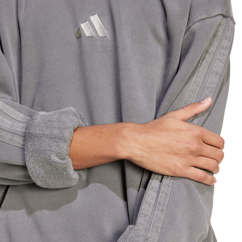 Men's adidas ALL SZN Fleece Washed Hoodie gray JL6539 In preparation Adidas