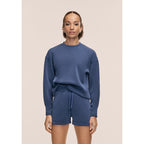 CASALL Women's Peachy Crew Neck Sweatshirt, Navy Blue