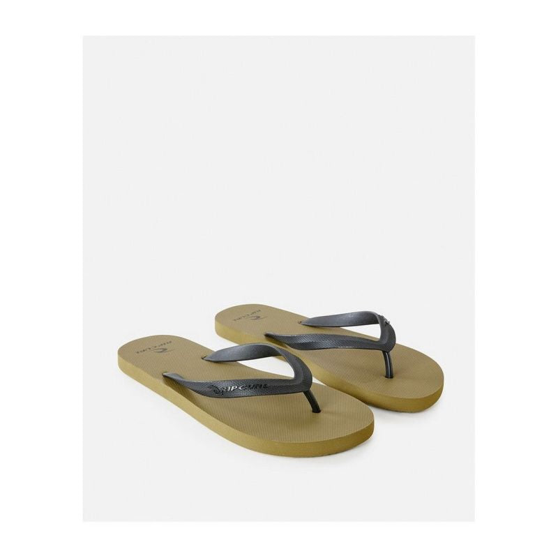 RIP CURL Brand Logo Bloom Open Toe Olive Beach Flip-Flops