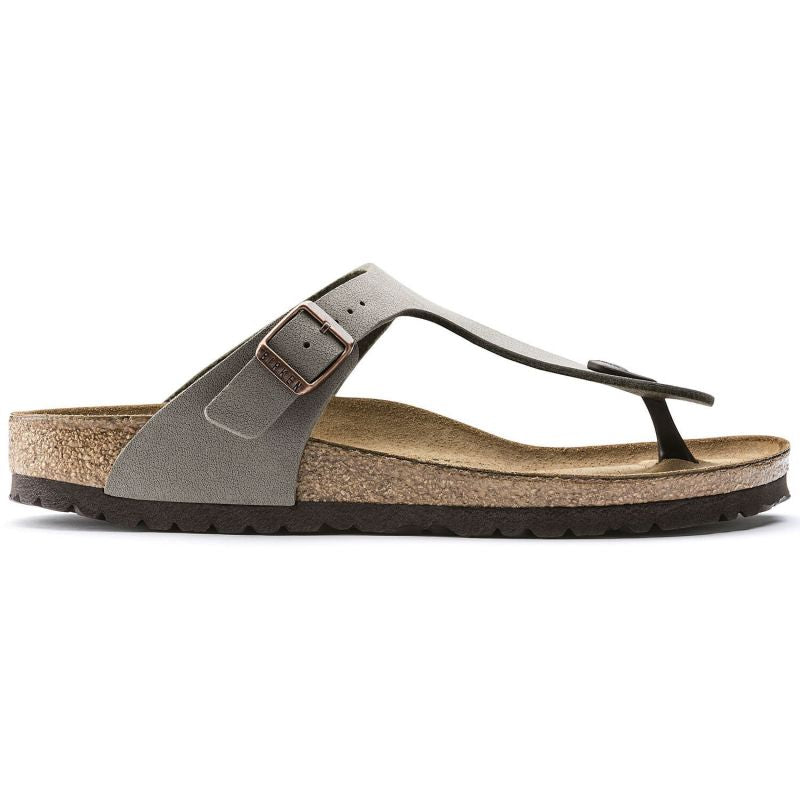Women's gray-beige Birkenstock Gizeh Birko-Flor Nubuck Stone regular wide (43391) Footwear/Lifestyle/Brinkenstock/Japonki Birkenstock