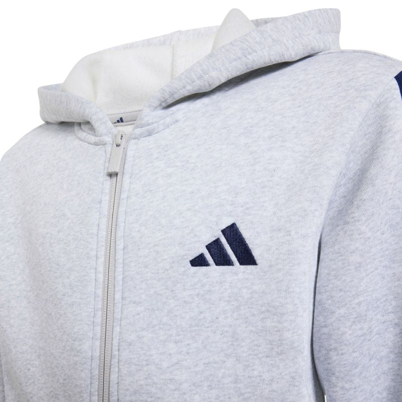 adidas Essentials Full-Zip Hoodie for Kids Light Gray KQ9050