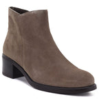 Women's leather ankle boots with a block heel, beige Sergio Leone BT-52-S
