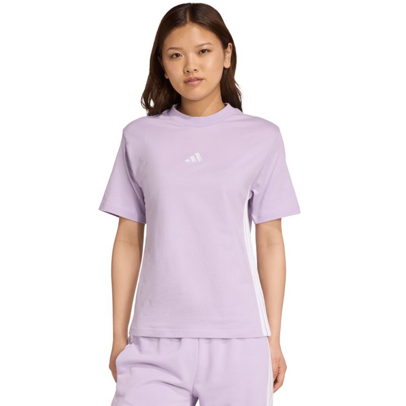 adidas Essentials 3-Stripes Cotton Women's T-Shirt Light Purple JX7619 adidas