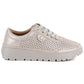 Women's leather openwork shoes, gold, Vinceza 79629 Vinceza