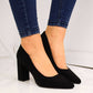 Sergio Leone W SK316A Suede Pumps on the Block Heel in Black