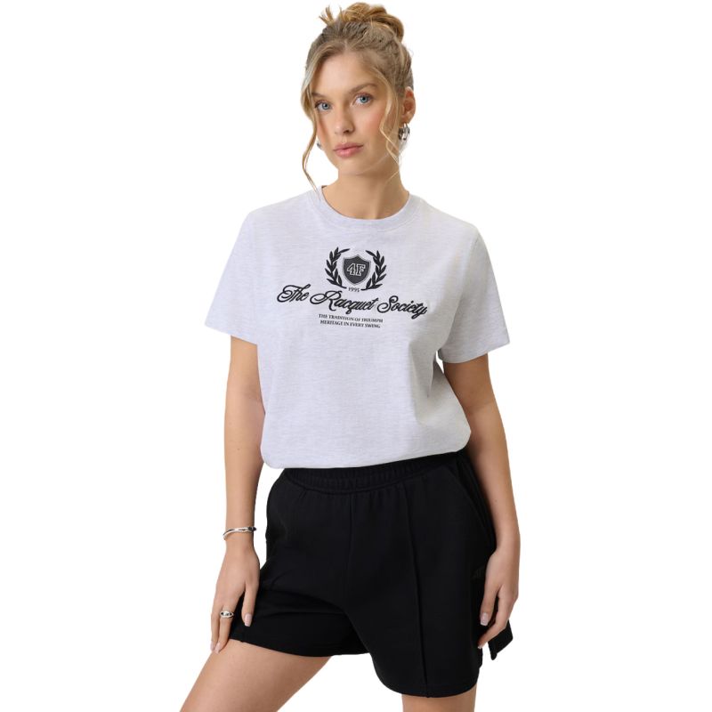 Women's T-shirt 4F F2738 cool light gray melange 4FWSS26TTSHF2738 27M