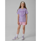 Girls' regular printed T-shirt 4F 4FJRAW26TTSHF4240-52S
