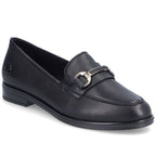 Women's leather moccasin shoes black Rieker 46262-01