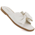 Women's flat slippers with bow white eVento 5479 eVento
