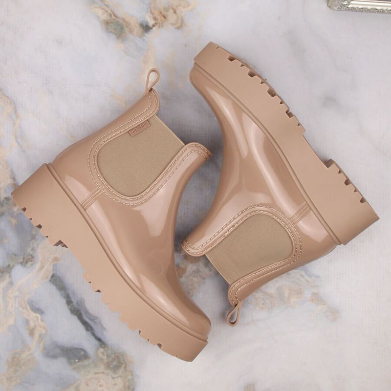Big Star W INT1918B beige patent leather platform boots Footwear/Outdoor/Big Star Your Sports Performance