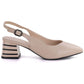 Women's sandals with decorative heels, beige, Vinceza 26-62285 Vinceza