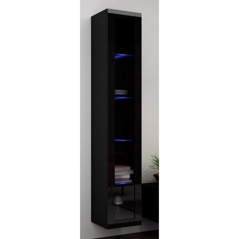 VIGO glass display cabinet '180' 180/40/30 black/black polished Bufety i witryny/Bufety i witryny na drewnianej podstawie Your Sports Performance