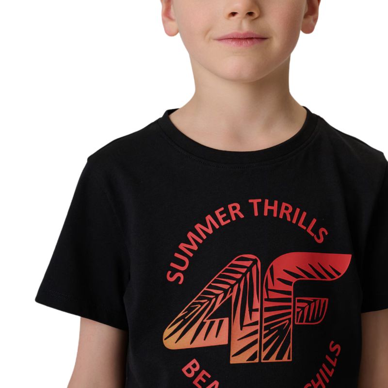 Boy's T-shirt 4F M3284 deep black 4FJWSS26TTSHM3284 20S