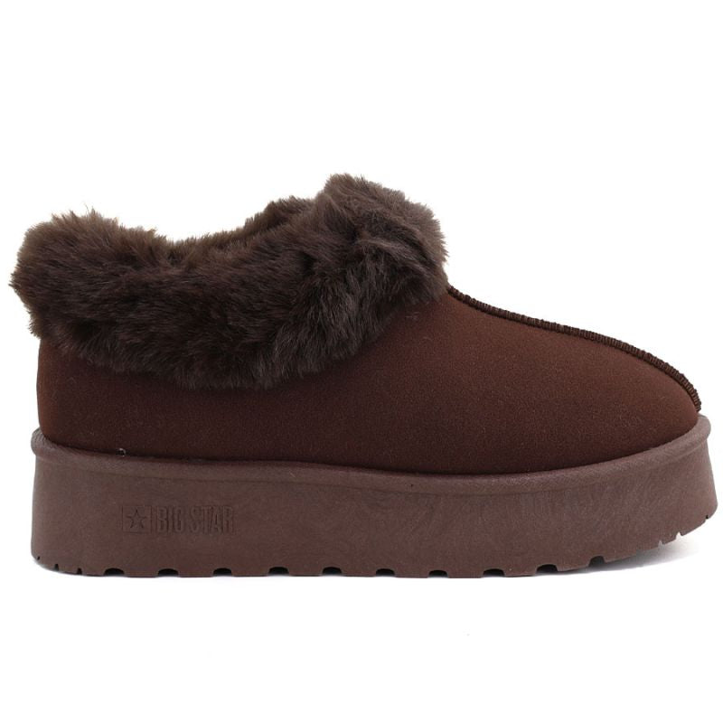 Women's brown Big Star fur platform snow boots UU274203