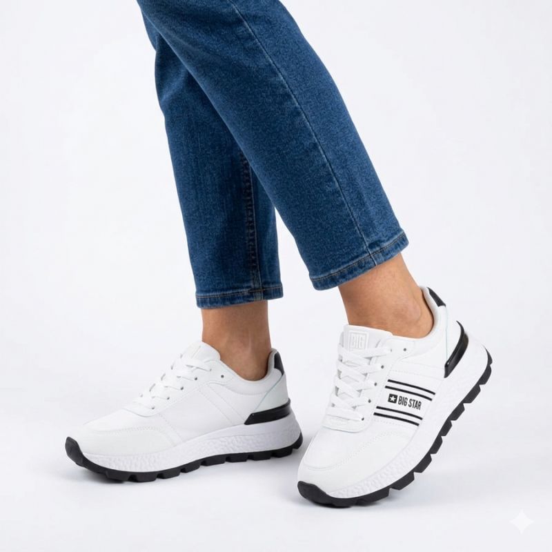 Women's white platform sneakers Big Star TT274882 To be categorized Your Sports Performance