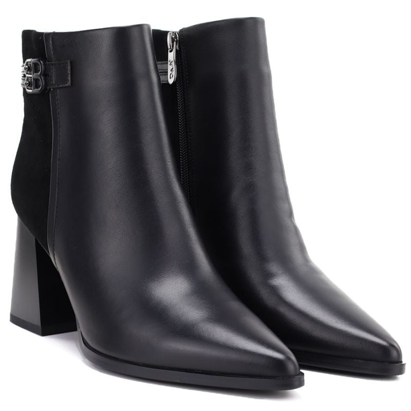 Women's black leather high-heeled ankle boots D&A S.Barski CR62-3477