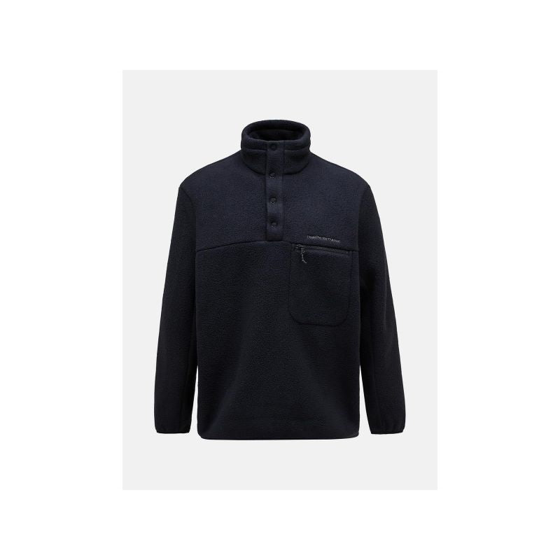 Peak Performance M Fleece Snap T-Neck sweatshirt black Import z PMSport Your Sports Performance