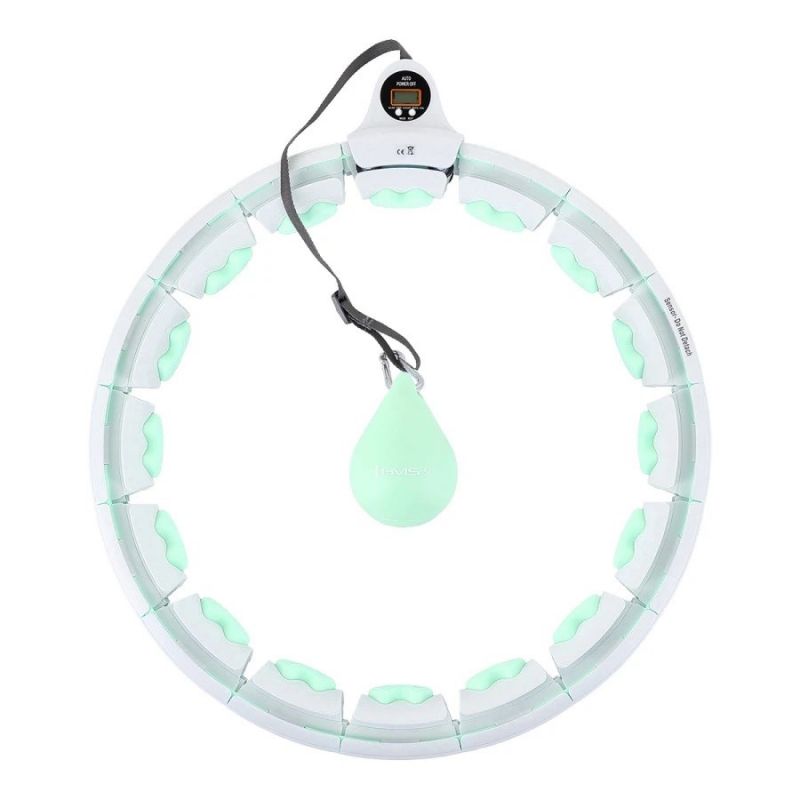 Hula hoop HMS HHW06 with studs, weight and counter green In preparation Your Sports Performance