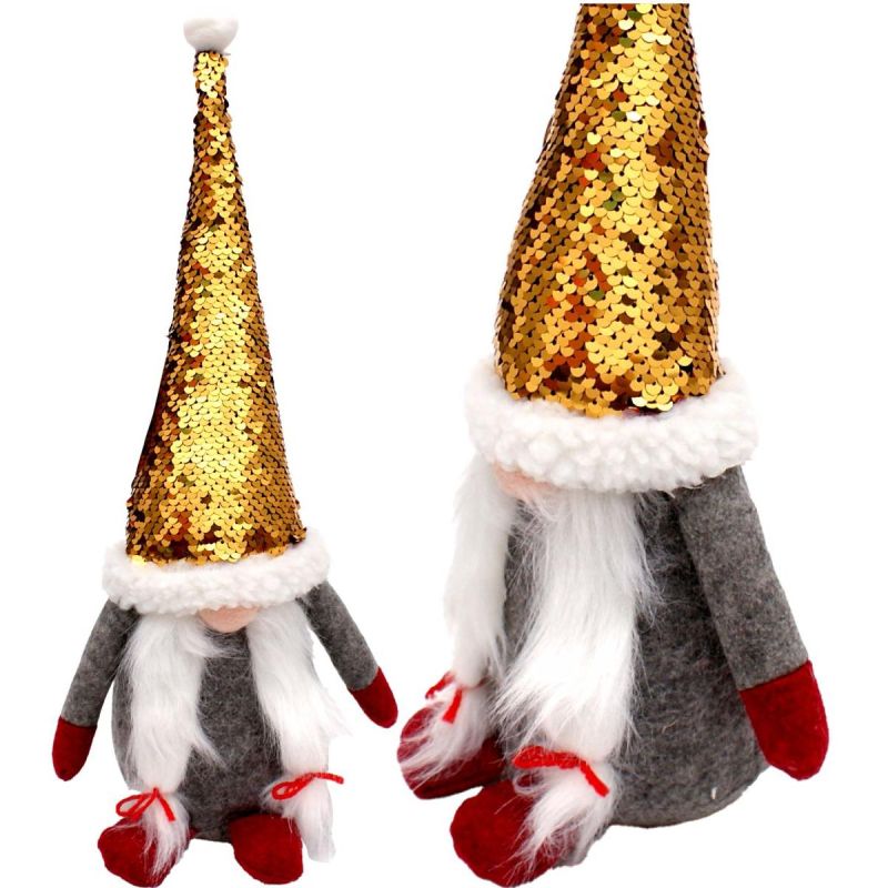 DECORATIVE gnome with magic sequins 35cm gray Home and Garden/Equipment Your Sports Performance