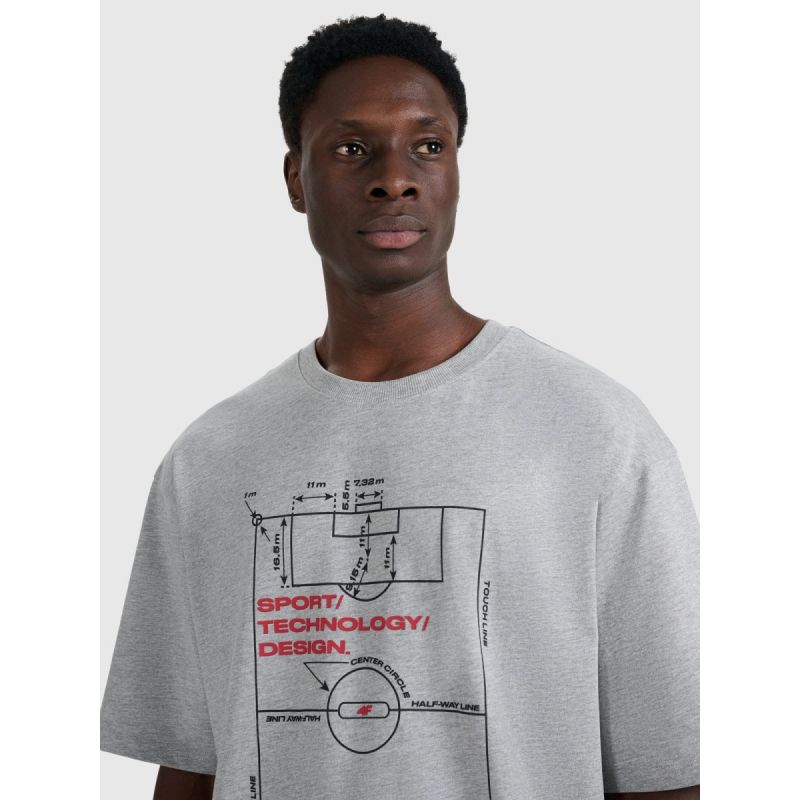 Men's oversize printed T-shirt 4F 4FRAW25TTSHM3257-27M 4f