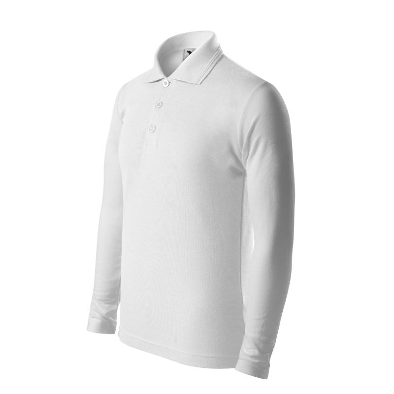 Kids Pique Polo LS Polo Shirt (White) Your Sports Performance