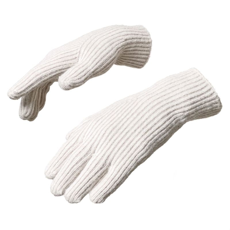 Braided telephone gloves with cutouts for fingers - beige Hurtel