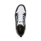 Puma Rebound V6 Lo Mid kids' shoes white and black 393833 01 Puma