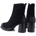 Black women’s heeled platform ankle boots Potocki SZ12844