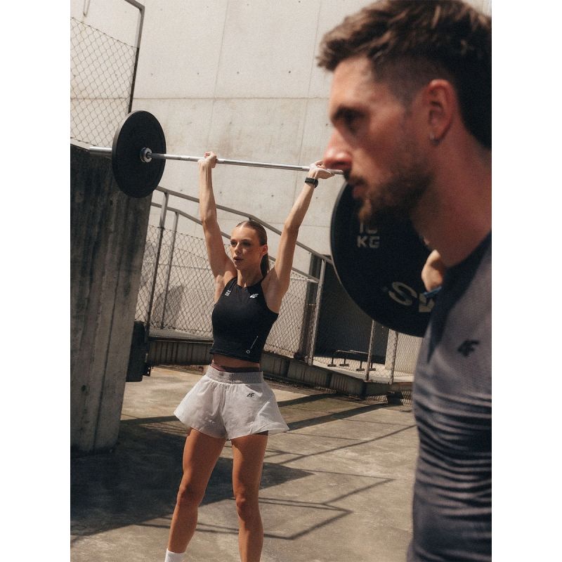 Women's quick-drying training crop top 4F 4FRAW26TFSLF1271-20S