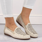 Rieker W RKR658 comfortable leather openwork shoes, beige Fashion/Footwear Your Sports Performance