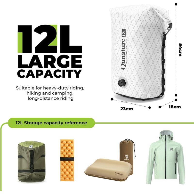 Qunature waterproof bag with valve white 12l Qunature/Akcesoria Rowerowe/Torba Your Sports Performance