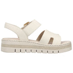 Women's beige wedge sandals Rieker V4952-60 Rieker