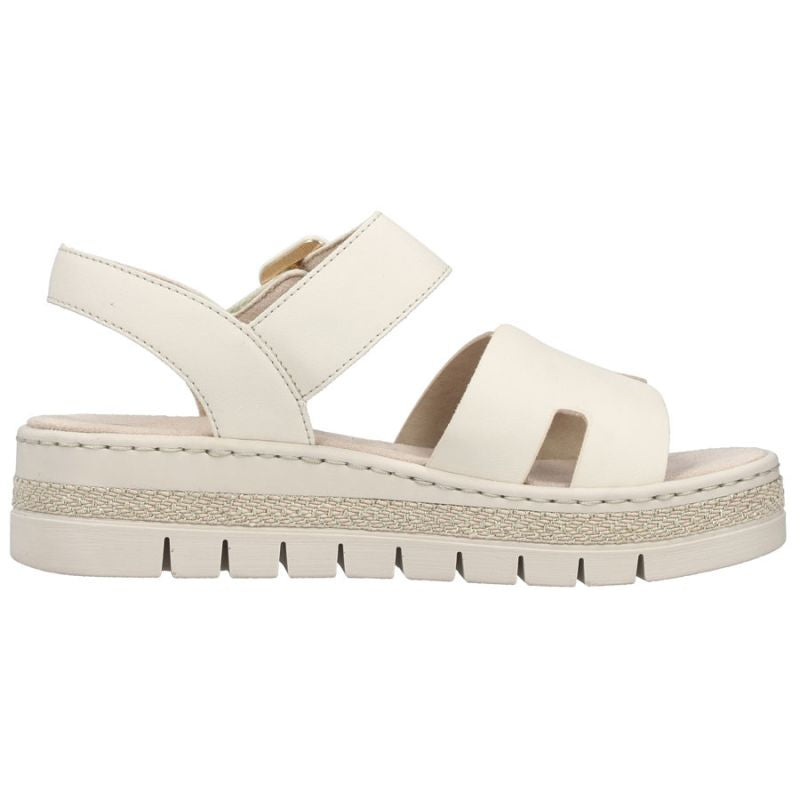 Women's beige wedge sandals Rieker V4952-60 Rieker