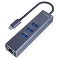 SAVIO AK-57 3-PORT USB-C HUB WITH RJ-45 ADAPTER Kable i adaptery/Adaptery, przejściówki Your Sports Performance