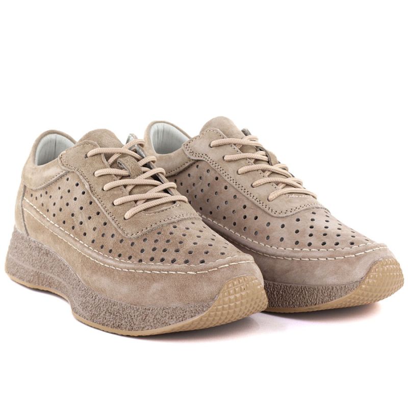 Women's leather openwork shoes, light brown, Sergio Leone SP013 To be categorized Your Sports Performance