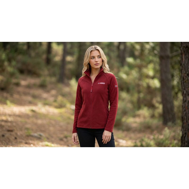 Geographical Norway TUG FZ BURGUNDY DB LADY 268 Women's Fleece Jacket (WA1716F/GN-BURGUNDY)