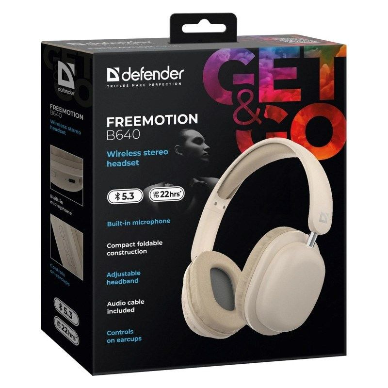 DEFENDER ON-EAR BLUETOOTH FREEMOTION HEADPHONES B640 BEIGE 63642 In preparation Your Sports Performance