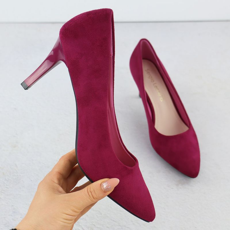 Women's fuchsia suede pumps, Sergio Leone 1336 Footwear Your Sports Performance