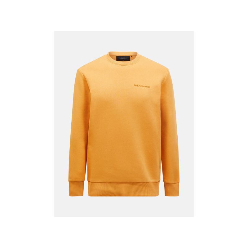 Peak Performance M Original Small Logo Crew Sweatshirt Orange Peak Performance