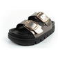 Lee Cooper shoes women's slippers silver comfortable platform fashionable