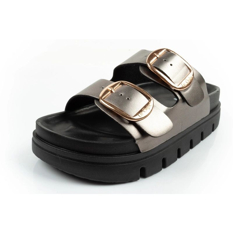 Lee Cooper shoes women's slippers silver comfortable platform fashionable